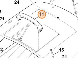 Uchwyt kosza Stihl 6170 791 0200 oryginalna rączka OEM do traktorka RT 4082 i RT 5097
