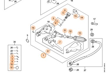 Pistolet natryskowy wyposażony w manometr SG 51