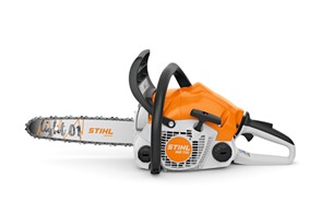 Reklama promocyjna pilarki MS 172 STIHL z dodatkami: olej 1L i butelka na mieszankę