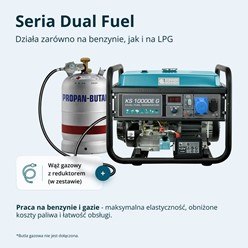 Generator benzynowo-gazowy  KS 10000E G