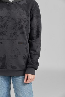 Szara bluza z kapturem STIHL PIXEL z kieszenią kangurką i pikselowym wzorem