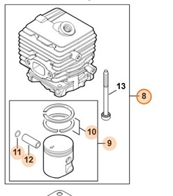 Cylinder z tłokiem Ø 34 mm 4241 020 1203