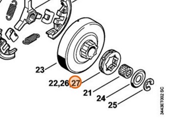 Pierścieniowe koło napędu łańcucha tnącego 0.325" 9Z 0000 642 1239