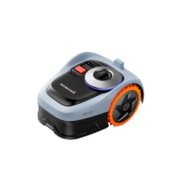 Bezprzewodowy robot koszący Segway Navimow i205 AWD pracujący w ogrodzie z gęstą roślinnością