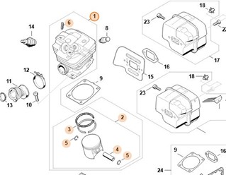 Cylinder z tłokiem Ø 47 mm 1135 020 1202