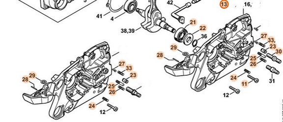 Połówka skrzyni korbowej 1140 020 2950