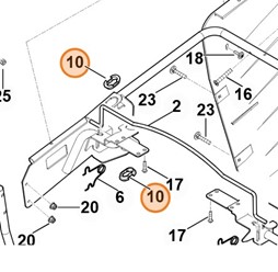 Element prowadzący Stihl 6170 763 2200 oryginalna część OEM do traktorka RT 4082 i RT 5097