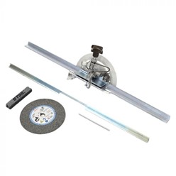 Rysunek techniczny przystawki do ostrzenia nożyc do żywopłotu do USG, zawierający szczegółowe numery komponentów i ich położenie