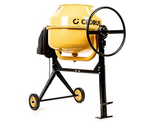 Profesjonalna betoniarka elektryczna Cedrus BT160 160L z żeliwnym wieńcem na stalowej ramie