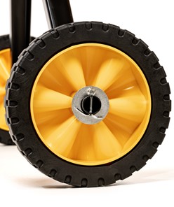 Profesjonalna betoniarka elektryczna Cedrus BT220 o pojemności 220L z żeliwnym wieńcem i kołem przechyłu