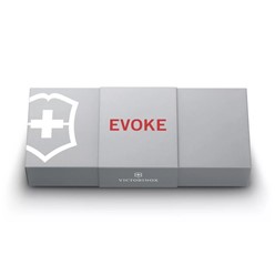 Scyzoryk Victorinox Evoke Alox w czerwonej rękojeści, z ostrzem ze stali nierdzewnej, zwycięzca w konkursie Red Dot 2023, z zawieszką z paracordu.