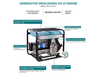 Agregat prądu diesel KS 6100HDE (EURO V)  KS-POWER