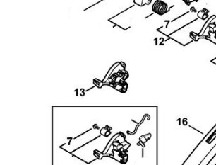 Wałek przełącznika Stihl MS311 MS362 MS391 część 1140 182 0901