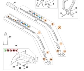 Wysięgnik Ø 25,4x1180 mm 4140 710 1700