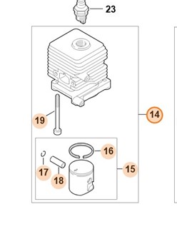 Cylinder z tłokiem Ø 34 mm 4140 020 1203