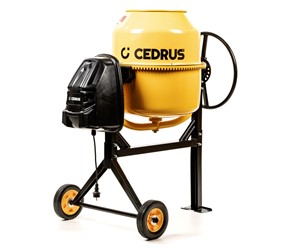 Betoniarka elektryczna Cedrus BT120 120L na stalowej ramie z kołami transportowymi