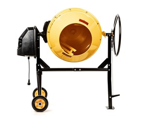 Profesjonalna betoniarka elektryczna Cedrus BT160 160L z żeliwnym wieńcem na stalowej ramie