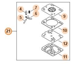 Zestaw podzespołów gaźnika Z010 001 K015