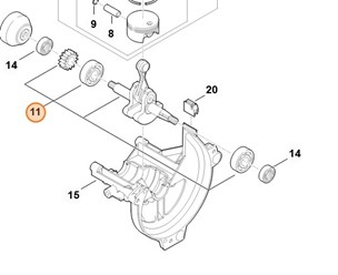 Wał korbowy STIHL KM90 KM90R FS90 OEM 4180 030 0410 oryginalna część silnika