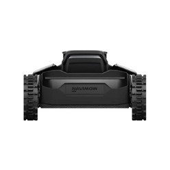 Robot koszący Segway Navimow X430 z napędem na cztery koła i dwoma dyskami tnącymi na dużym trawniku.