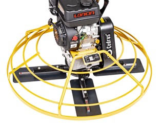 Spalinowa zacieraczka do betonu Cedrus ZC02 o średnicy 91 cm z silnikiem Loncin i rozłożonym ramieniem sterowniczym