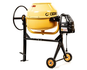 Profesjonalna betoniarka elektryczna Cedrus BT160 160L z żeliwnym wieńcem na stalowej ramie