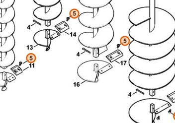 Oryginalna śruba stożkowa STIHL 9064 346 1278 do wiertnic BT 106 BT 120 C BT 131 flush screw