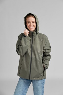 Zielona kurtka przeciwdeszczowa STIHL WEATHER PROTECTION PIXEL z pikselowym wzorem