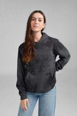 Szara bluza z kapturem STIHL PIXEL z kieszenią kangurką i pikselowym wzorem