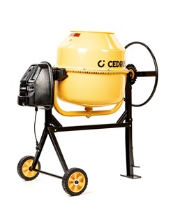 Profesjonalna betoniarka elektryczna Cedrus BT220 o pojemności 220L z żeliwnym wieńcem i kołem przechyłu