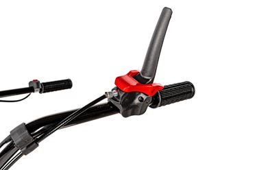 Mała glebogryzarka spalinowa Cedrus GL08 z kołami transportowymi i silnikiem Weima