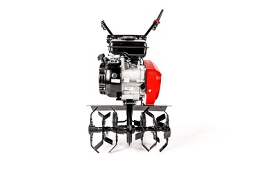 Mała glebogryzarka spalinowa Cedrus GL08 z kołami transportowymi i silnikiem Weima