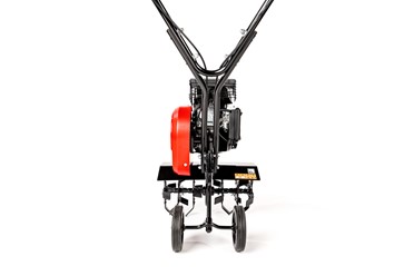 Mała glebogryzarka spalinowa Cedrus GL08 z kołami transportowymi i silnikiem Weima