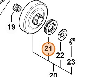 Pierścieniowe koło napędu łańcucha tnącego 3/8" 7Z 0000 642 1223