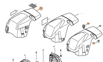 Osłona pilarki Stihl MS362 MS362C oryginalna część 1140 080 1600