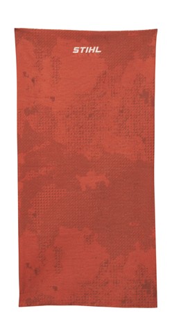 Komin PIXEL STIHL pomarańczowy z pikselowym wzorem i białym logo