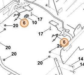 Sprężyna skrętna Stihl 6170 703 4900 oryginalna część OEM do traktorków RT 4082 i RT 5097