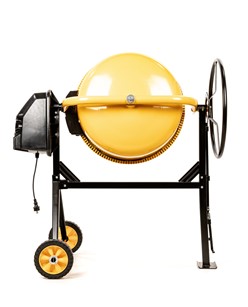 Profesjonalna betoniarka elektryczna Cedrus BT220 o pojemności 220L z żeliwnym wieńcem i kołem przechyłu