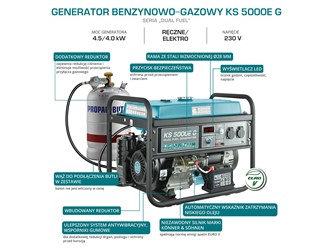 Agregat prądotwórczy  KS 5000E G LPG