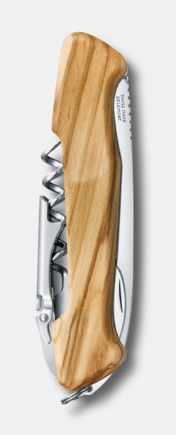 Scyzoryk Victorinox Wine Master Wood z korkociągiem i nożykiem do folii w drewnianej obudowie, nagrodzony Red Dot Award 2018.